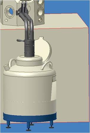 Off-column SEM cooling dewar with all-day holding time