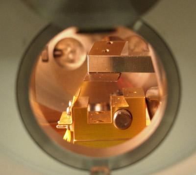 Operators view during transfer into the preparation chamber cold stage